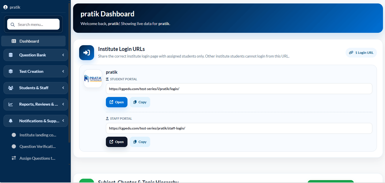 CGP Edu Partner Dashboard